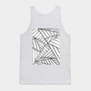 Black and White Minimal Web Lines - Abstract Charcoal Drawing Tank Top